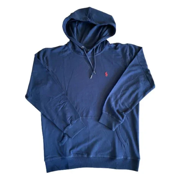 NWT Polo Ralph Lauren Men’s Navy Double Knit Hoodie & Jogger Set Size Medium - Picture 2 of 6